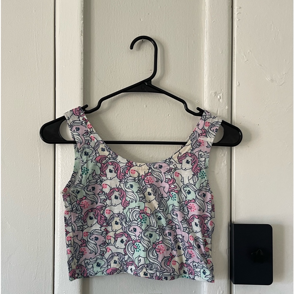 Pony Rainbow Pastel Crop Top Tank - Picture 2 of 3